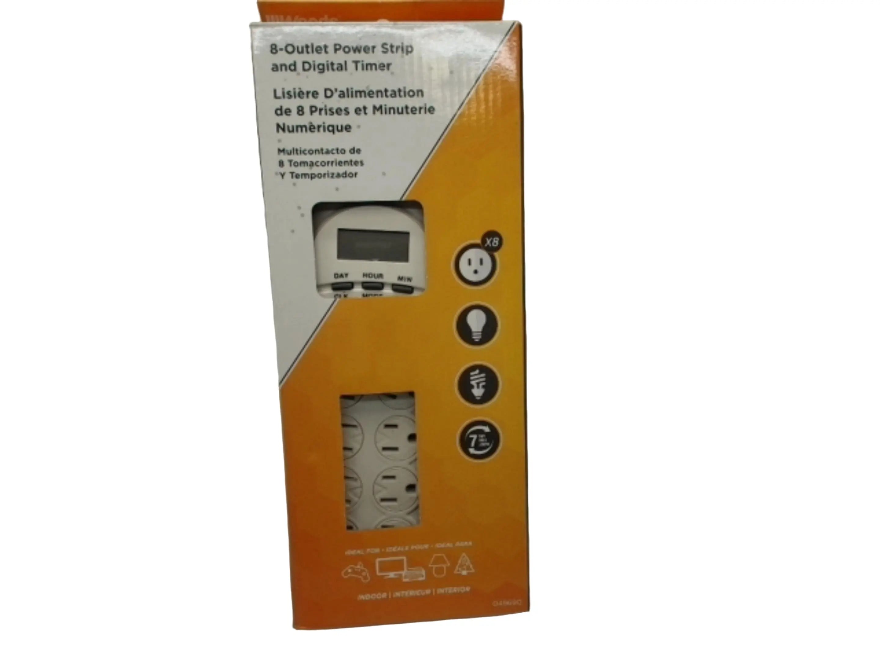 8 Outlet Power Strip & Digital Timer Woods KWDC