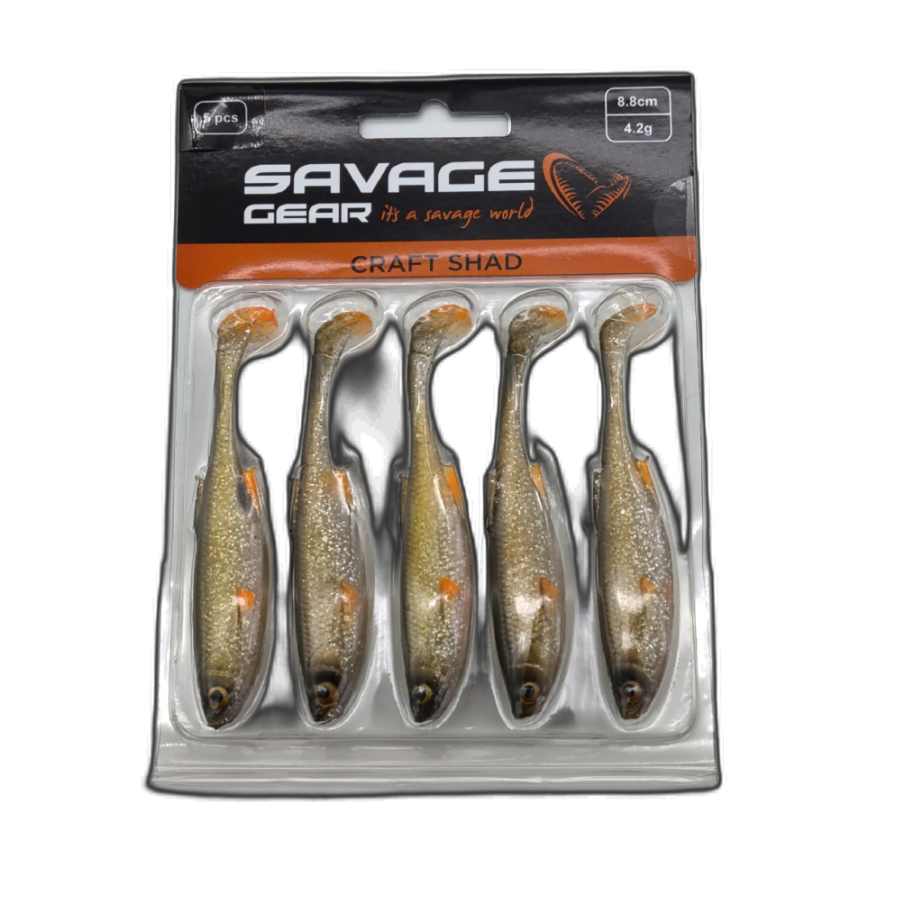 Savage Gear Craft Shad 5pk 8.8cm Green Silver
