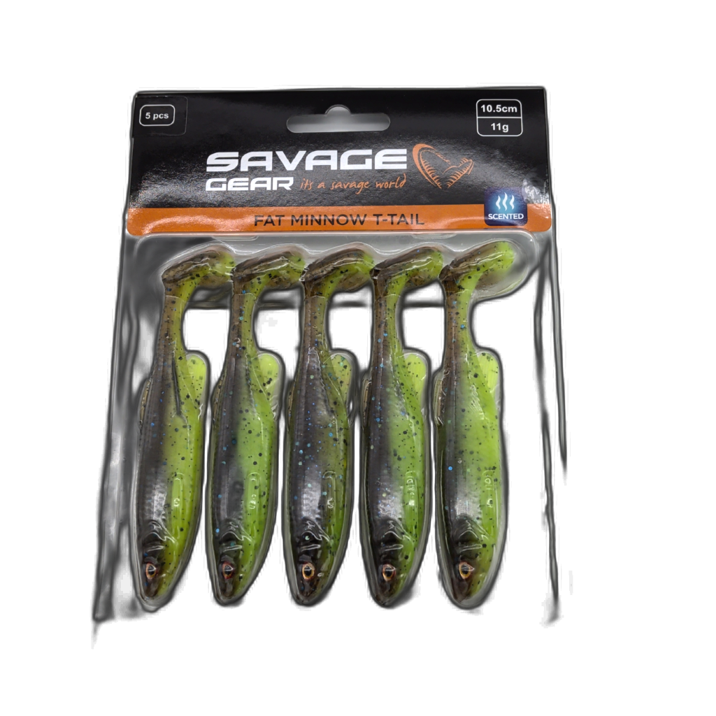 Savage Gear Fat Minnow T-tail 5pk 10.5cm Chartreuse Pumpkin