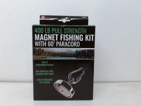 Magnet Fishing Kit 400lb. Pull Strength w/60' Paracord