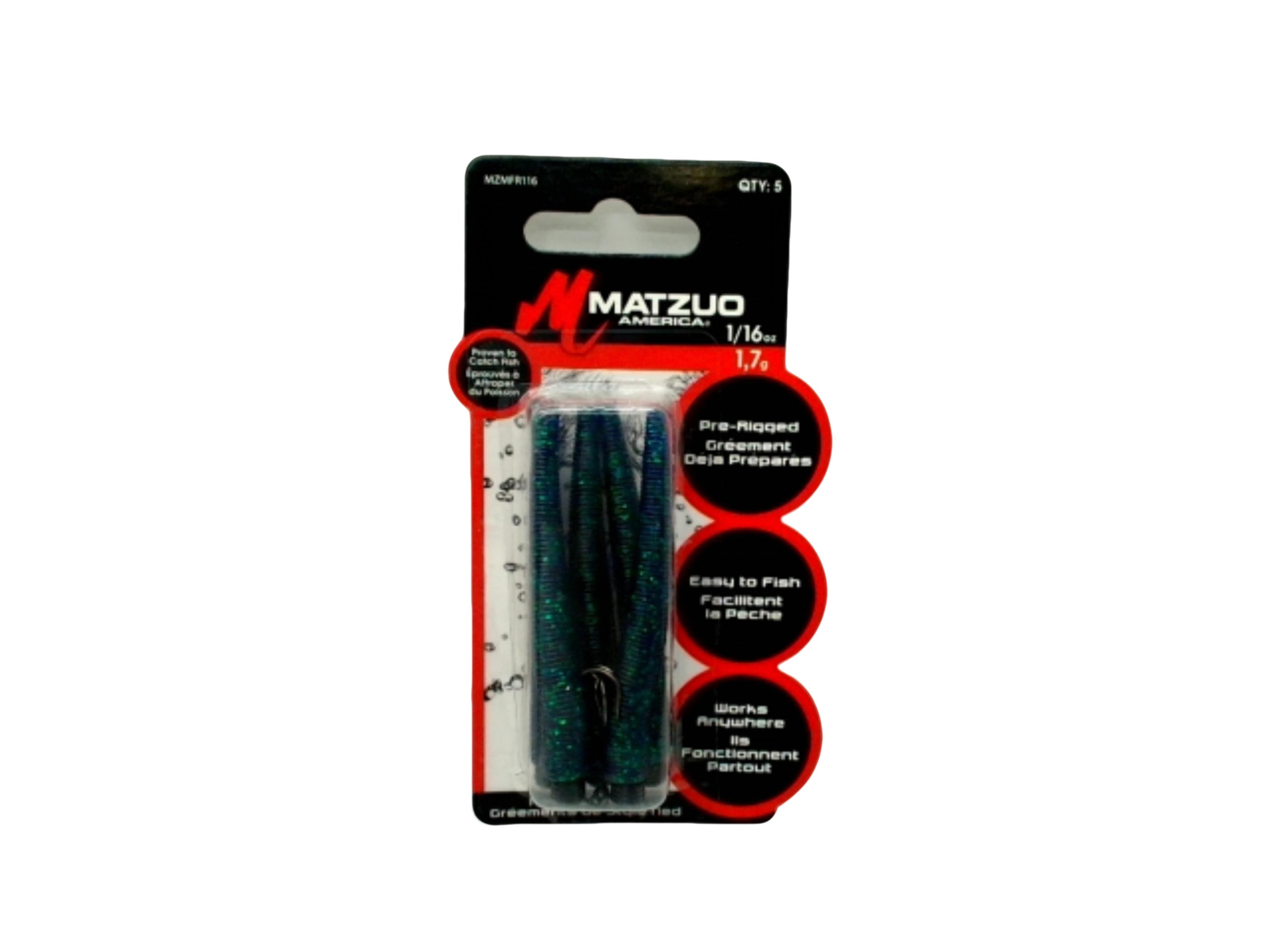 Ned Style Rig 1/16 Oz. Black/blue Matzuo 5pk.