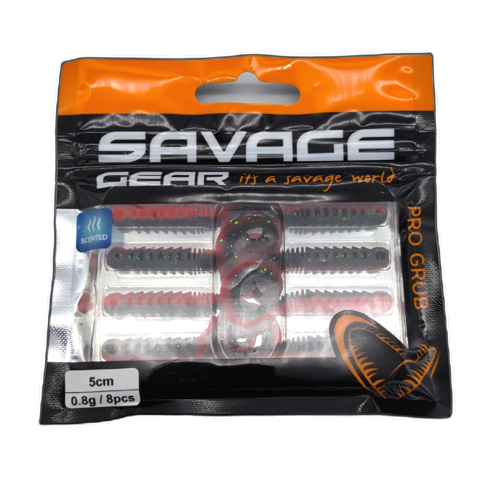 Savage Gear Pro Grub 5cm 8pk Red and Black