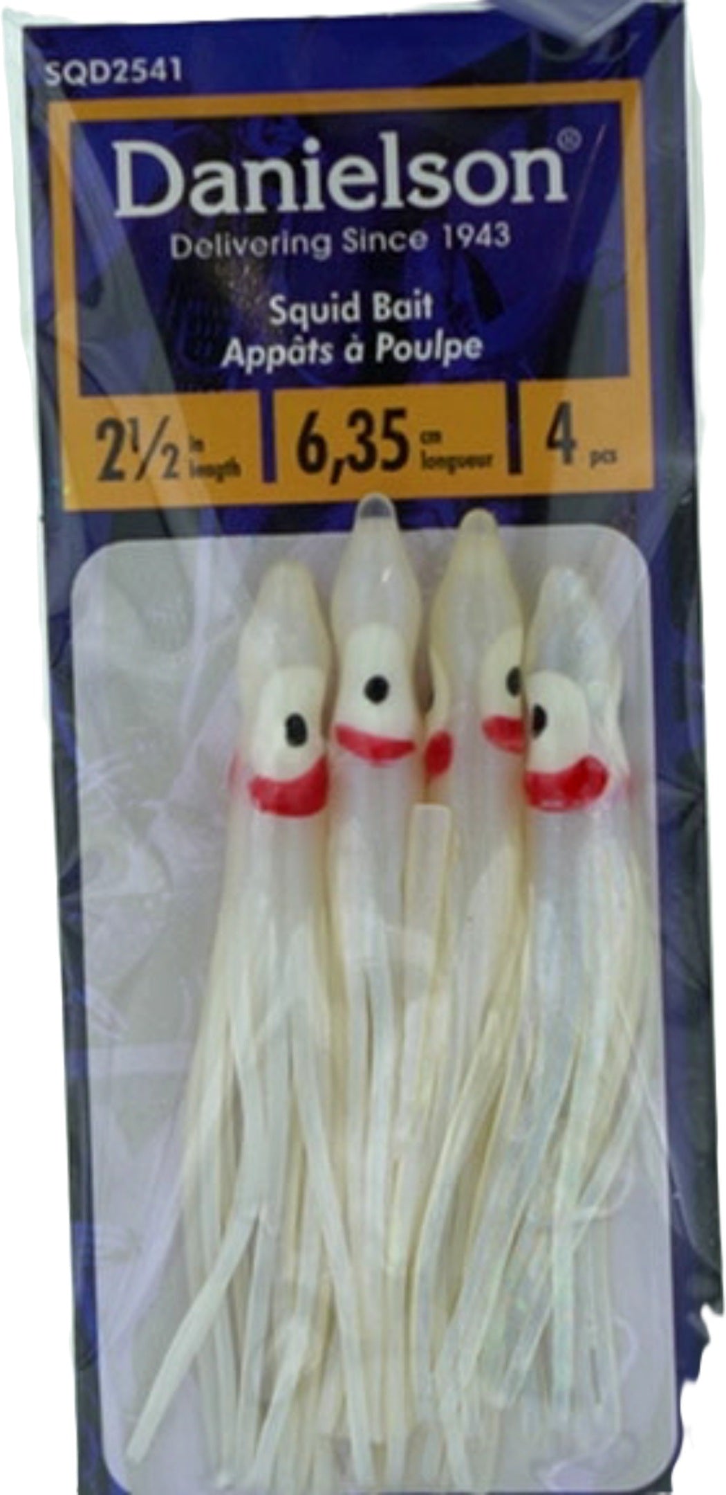 Danielson Squid Bait 2.5" Fishing Lures 4-Pack