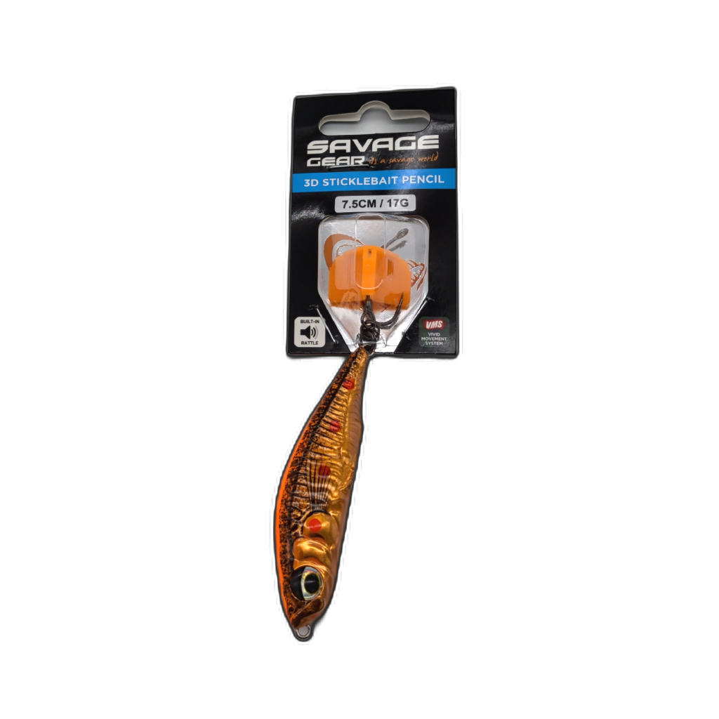 Savage Gear 3D Sticklebait Pencil 7.5cm Fluorescent Orange Copper