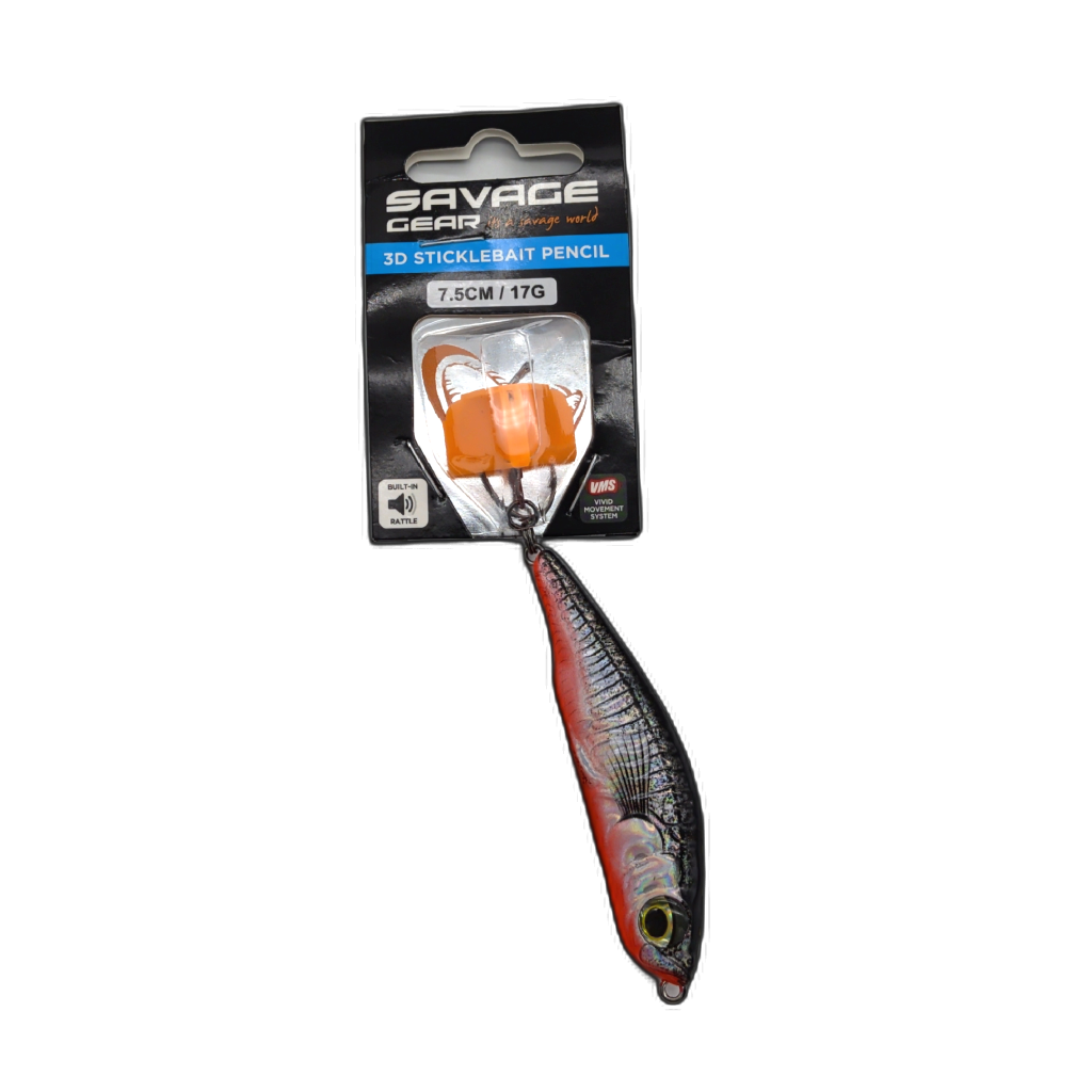 Savage Gear 3D Sticklebait Pencil 7.5cm Black Red