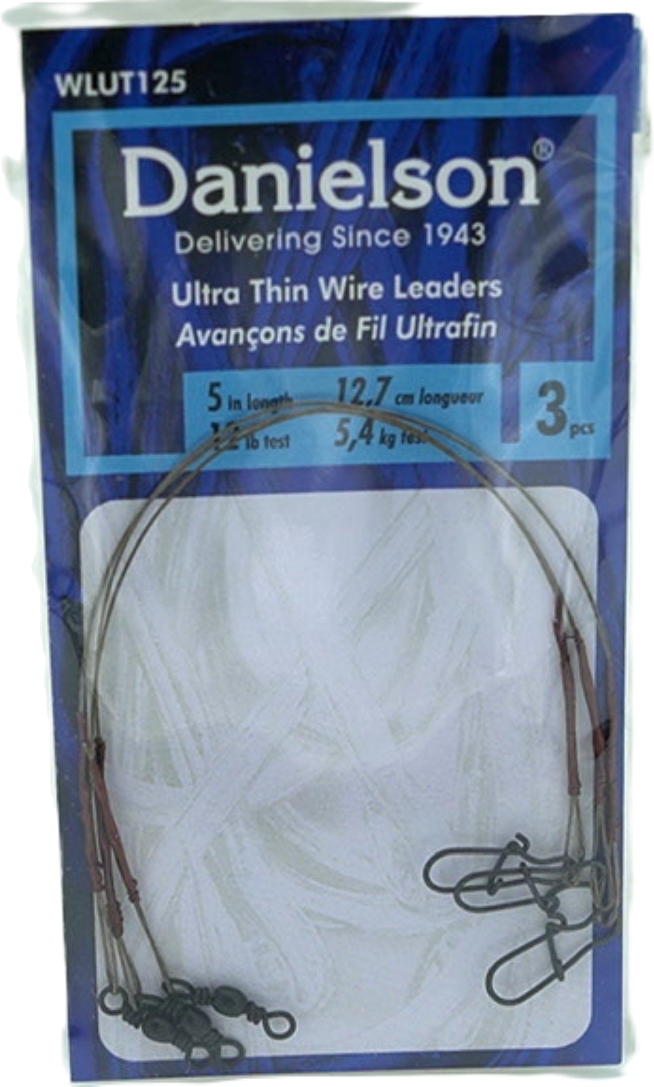 Danielson Ultra Thin Wire Fishing Leaders #12 5" 3-Pack
