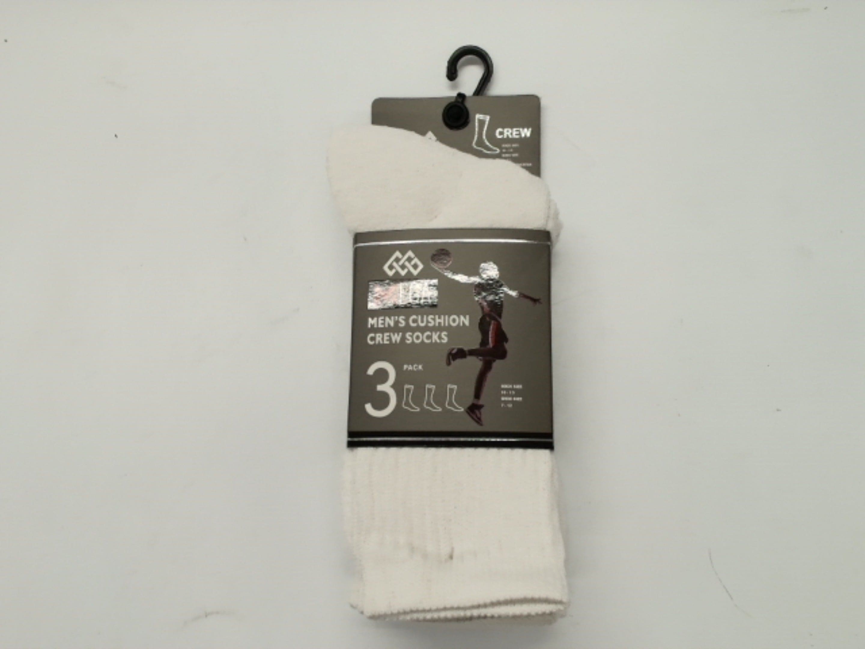 Cushion Crew Socks Men's 3pk. Black (or 3/$9.99) - Brantford Surplus