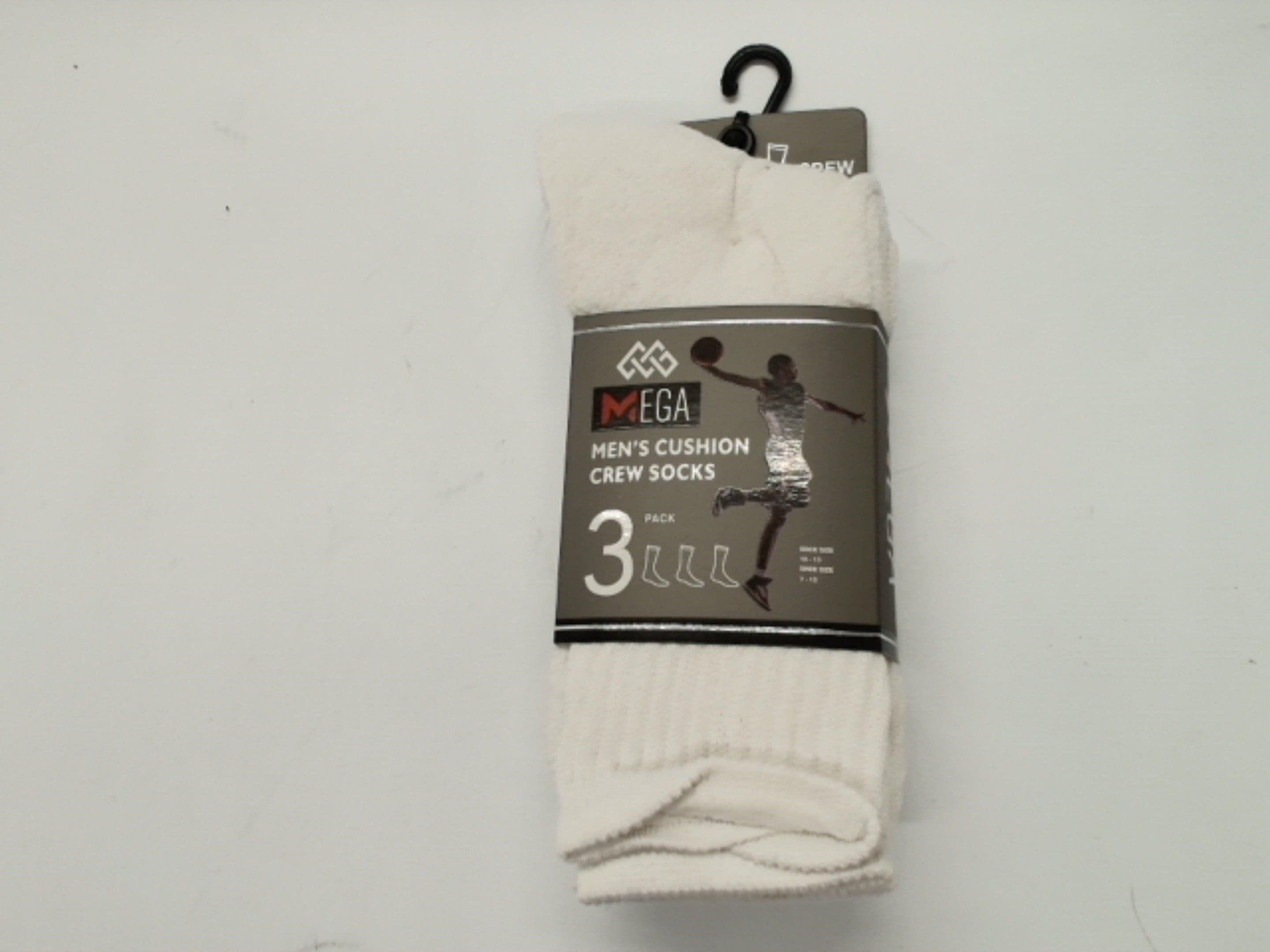 Cushion Crew Socks Men's 3pk. White (or 3/$9.99) - Brantford Surplus