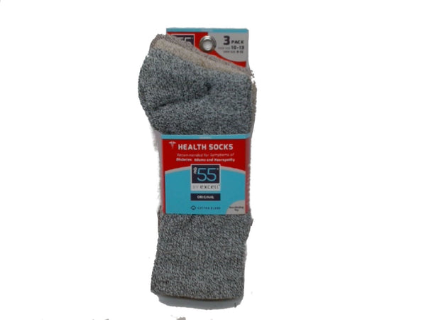 Health Socks 3pk. Men's Size 10-13 Non Binding Top