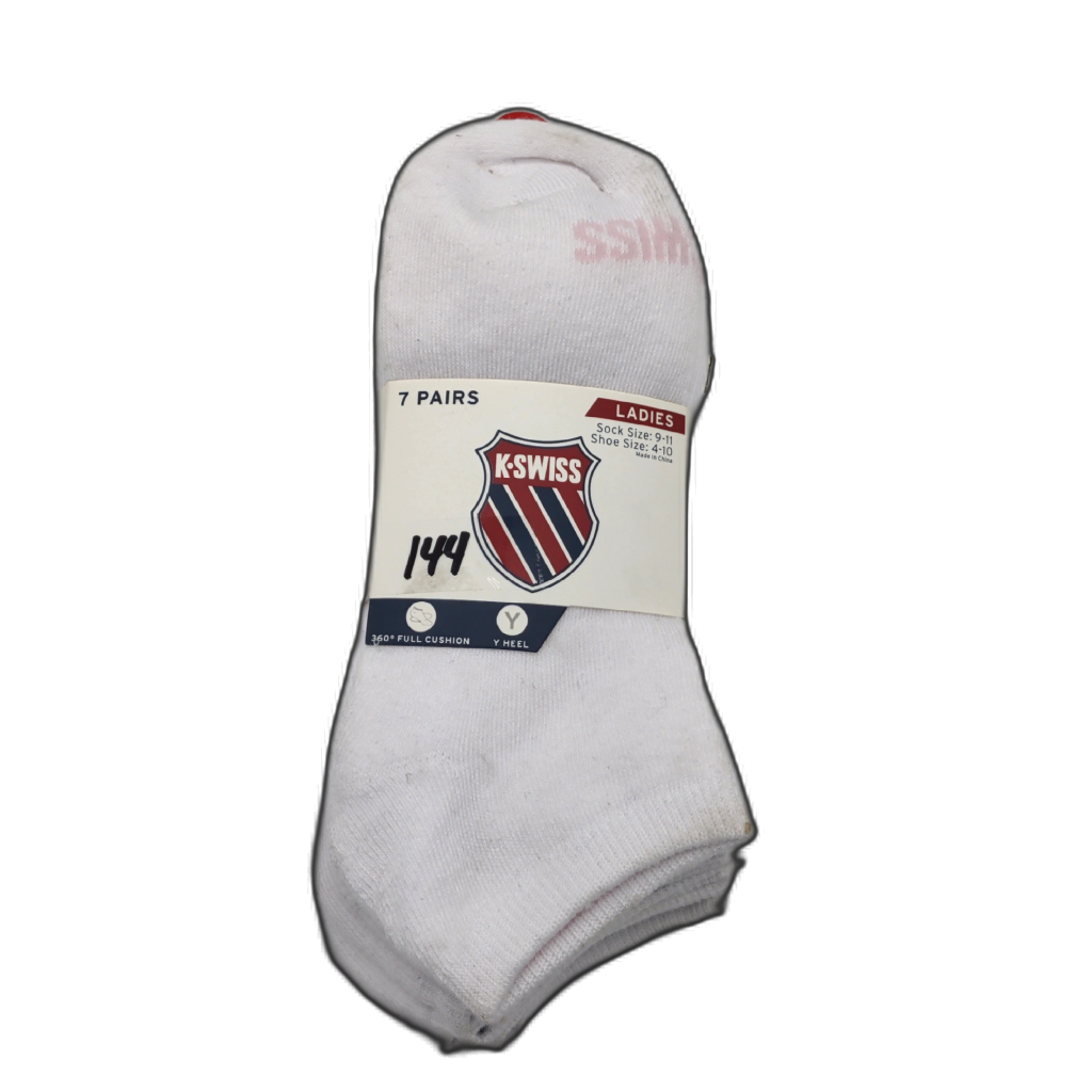 Ladies' white socks 7-pack size 9-11 K-Swiss