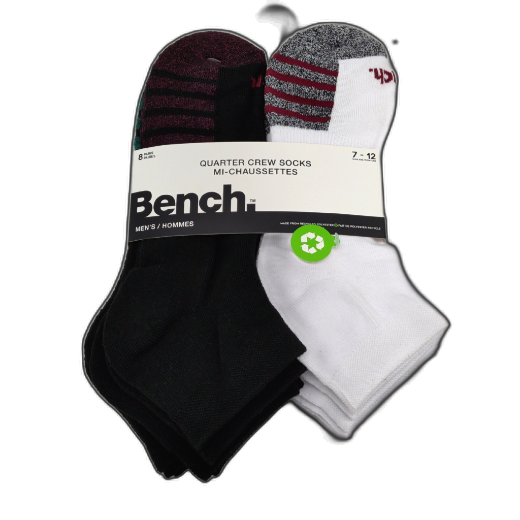 Bench Quarter Crew Socks Men's Assorted Colours 8-Pack Size 7-12