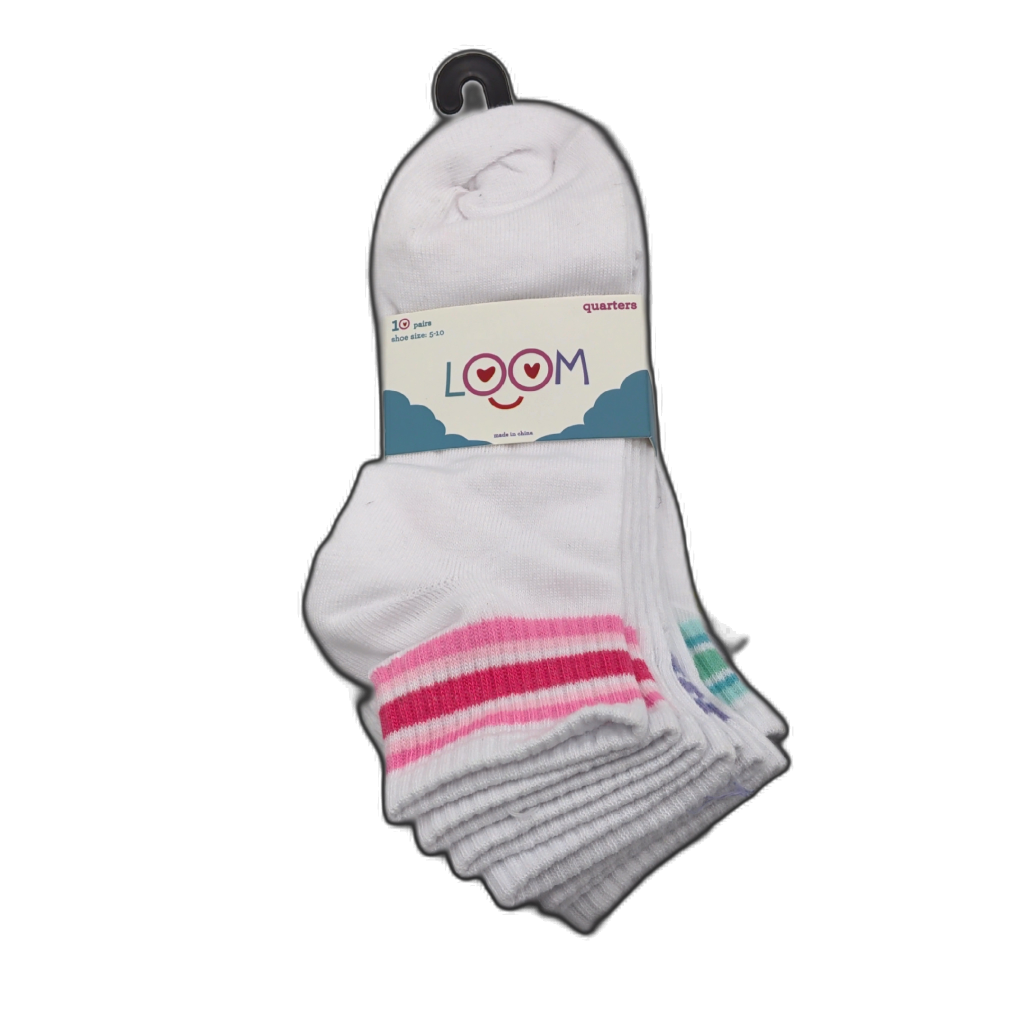 Loom Ladies Quarter Socks 10-Pack Assortment 7