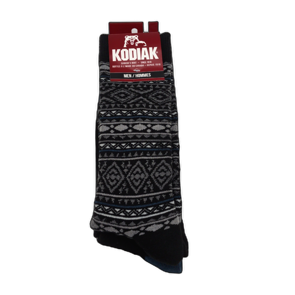 Kodiak Men's Black Boot Socks 2-Pack Size 10-13