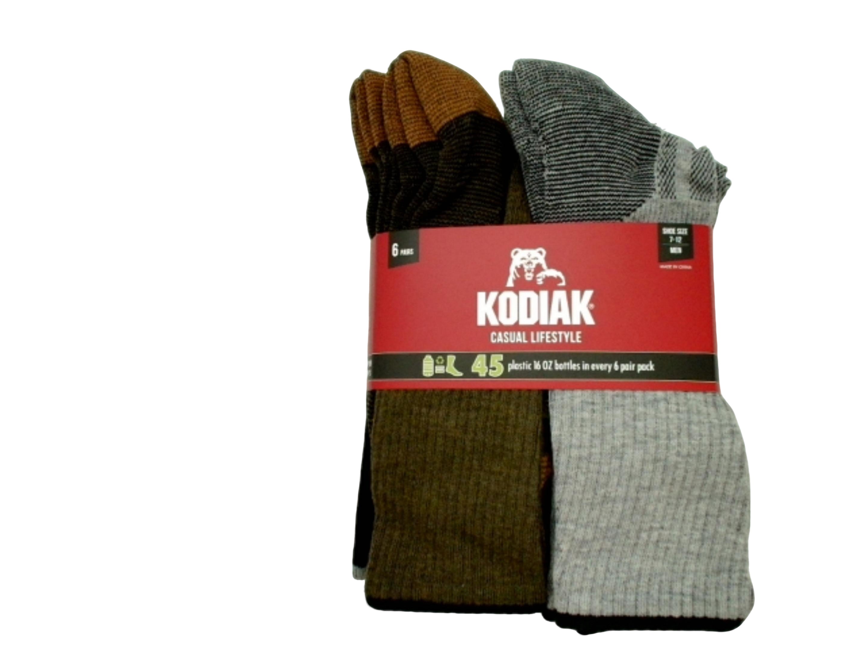 Socks Men's 6pk. Black/Charcoal/Olive Kodiak Casual Lifestyle