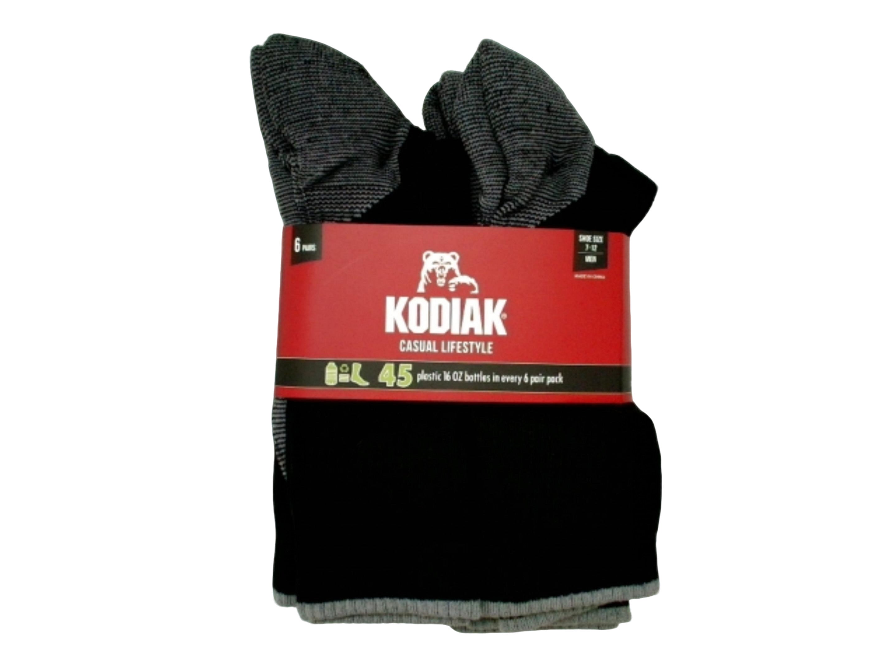 Socks Men's 6pk. Black Kodiak Casual Lifestyle