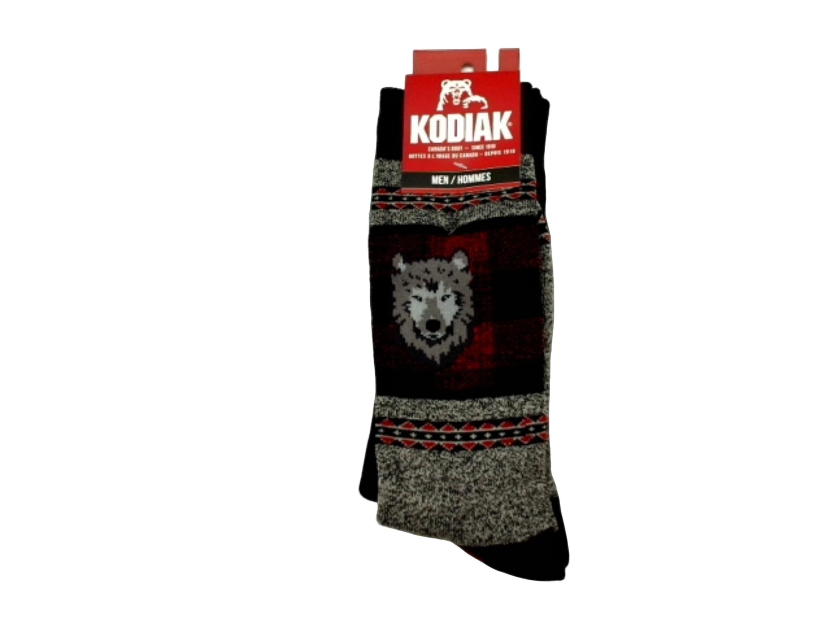 Socks Men's Boot 2pk. Black Mix Wolf Kodiak