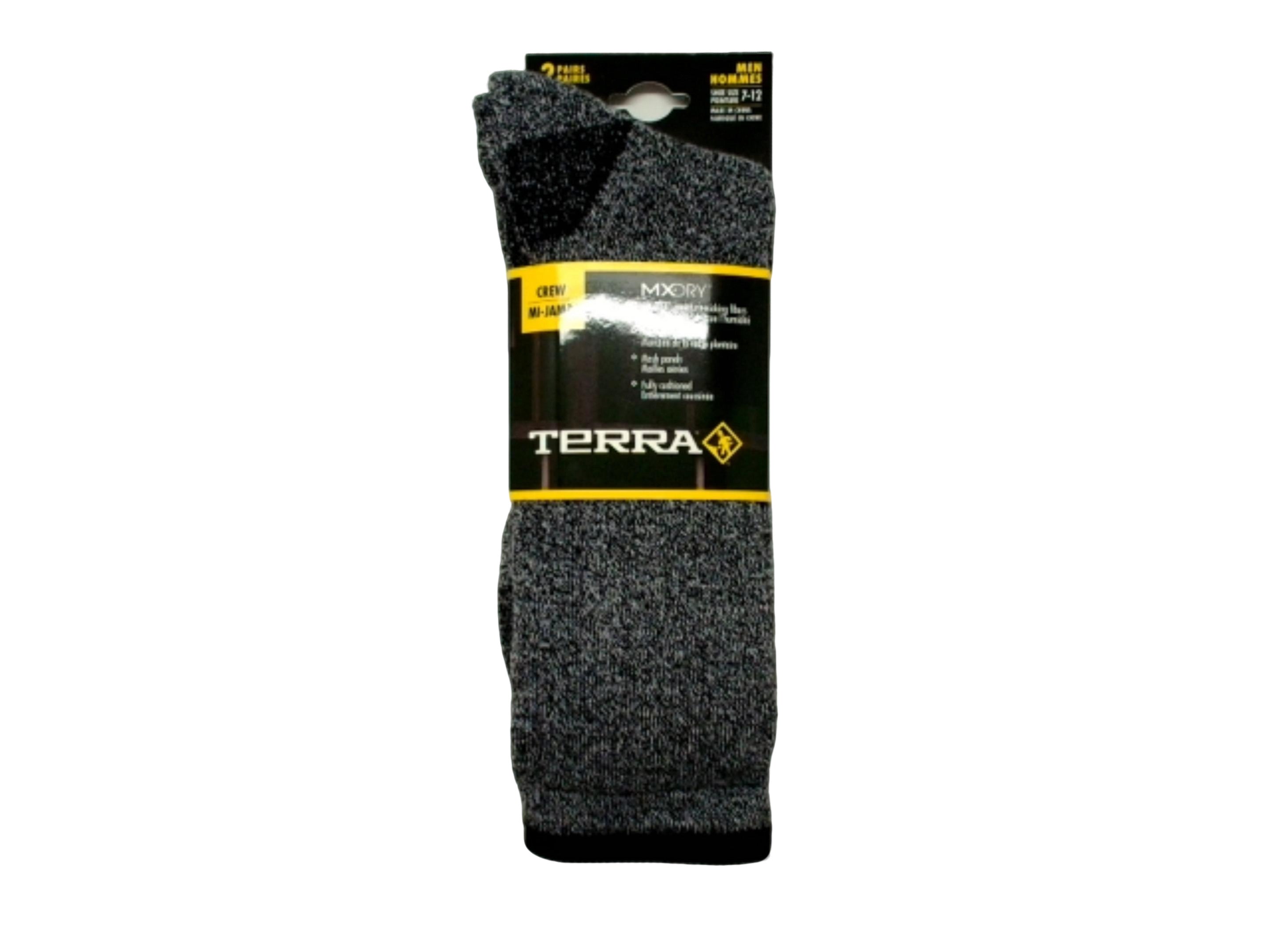 Socks Men's Crew 2pk. Black Mix Terra