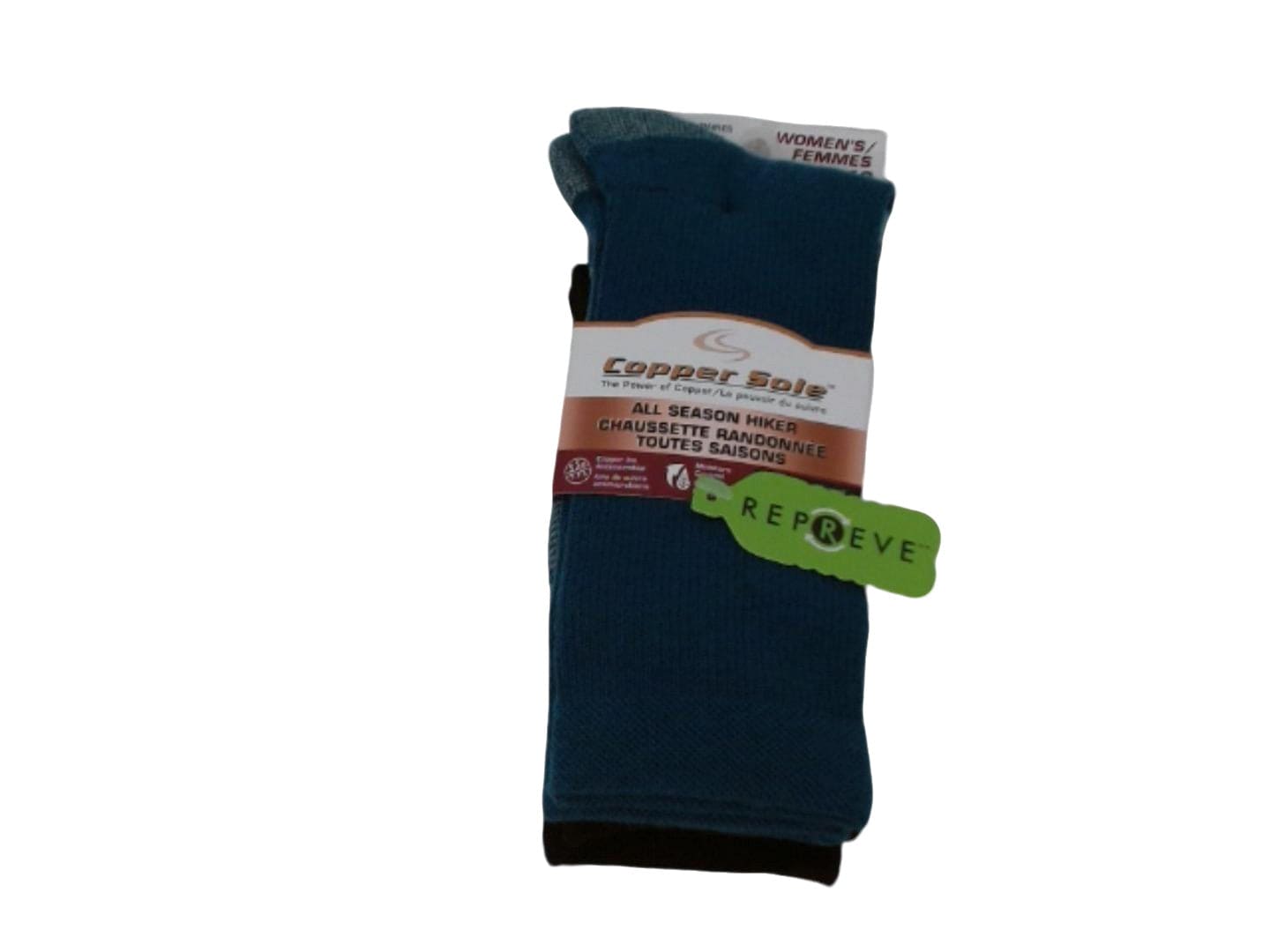 Socks Women's Crew 2pk. Copper Sole All Season Hiker - Brantford Surplus