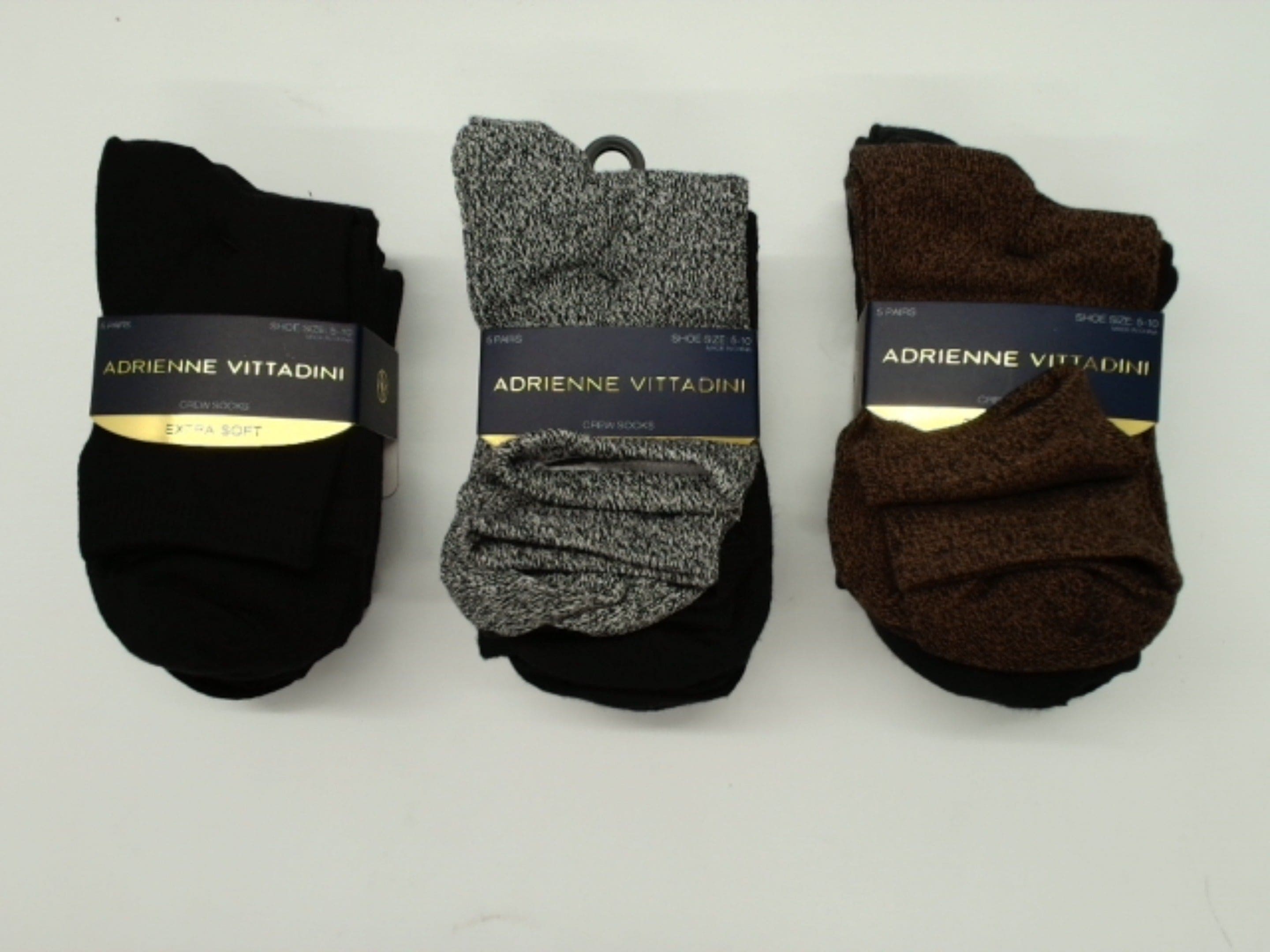 Socks Women's 5pk. Crew Extra Soft Adrienne Vittadini Ass't - Brantford Surplus