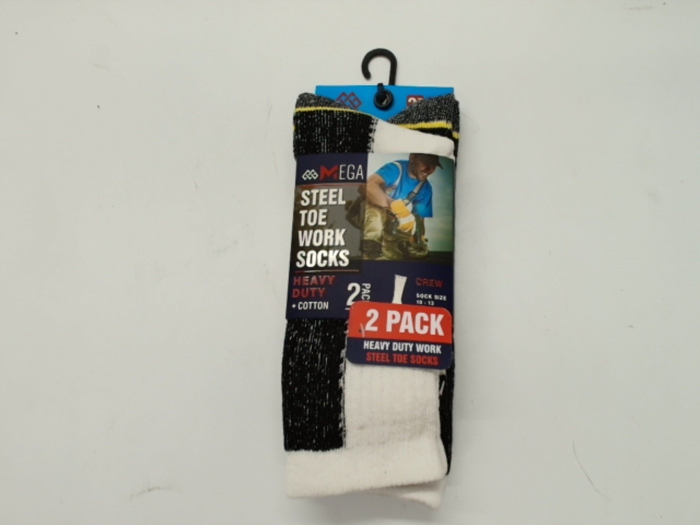 Steel Toe Work Socks Men's 2pk. White Crew Heavy Duty (ENDCAP) - Brantford Surplus