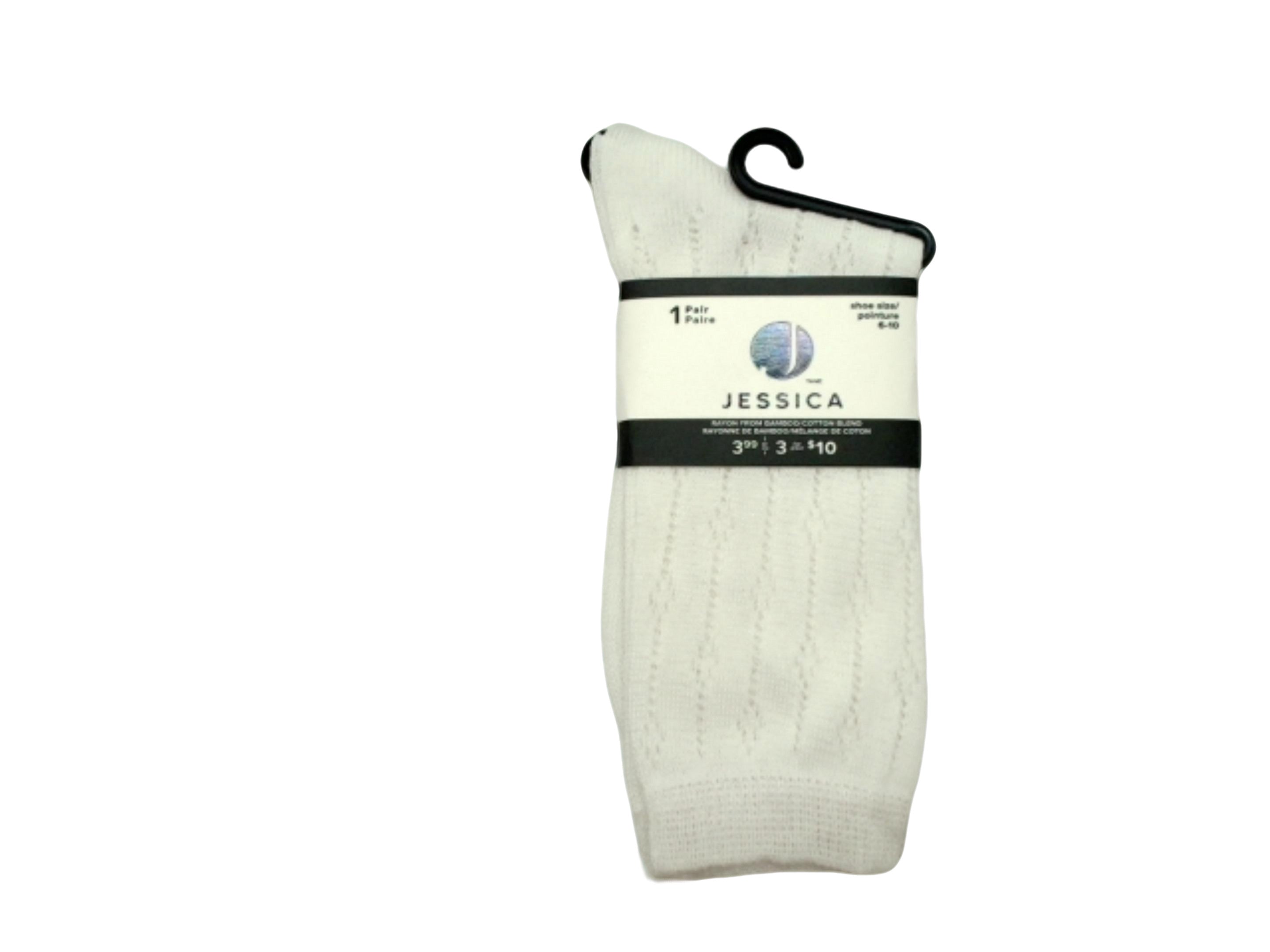 Women's Jessica Socks White Rayon From Bamboo (or 3/$4.99)