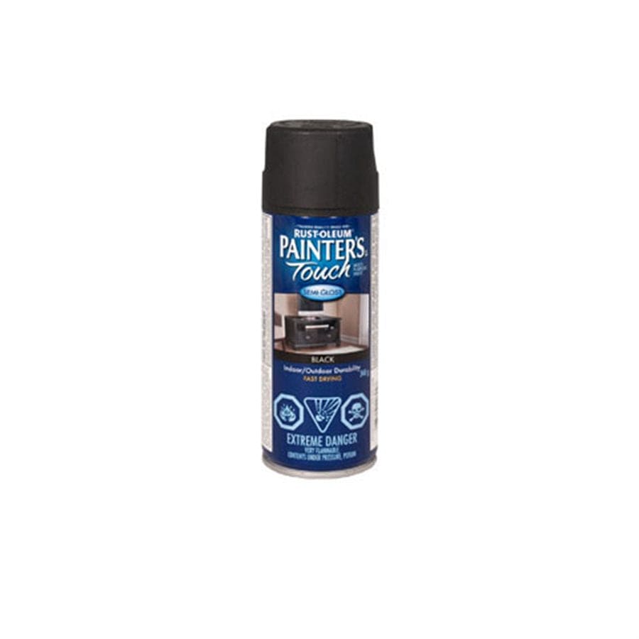 Semi-Gloss Black Rust-oleum 340g Painters Touch Multi-Purpose Spray Paint - Brantford Surplus