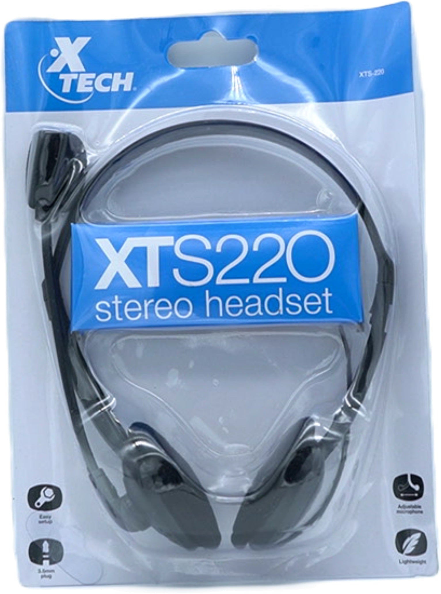 Xtech Stereo Headset with Boom Mic 3.5mm Black