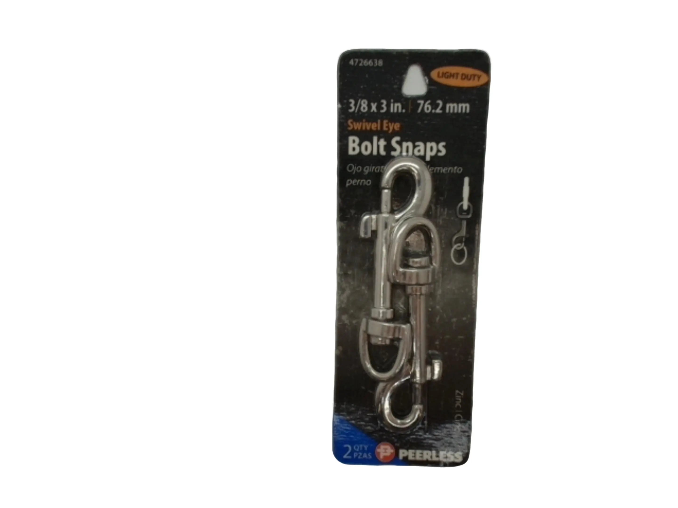 Swivel Eye Bolt Snaps 2pk. 3/8" X 3" Light Duty Peerless KWDC