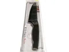 8"Chef Knife -Ribbed Blade Black MHERMA