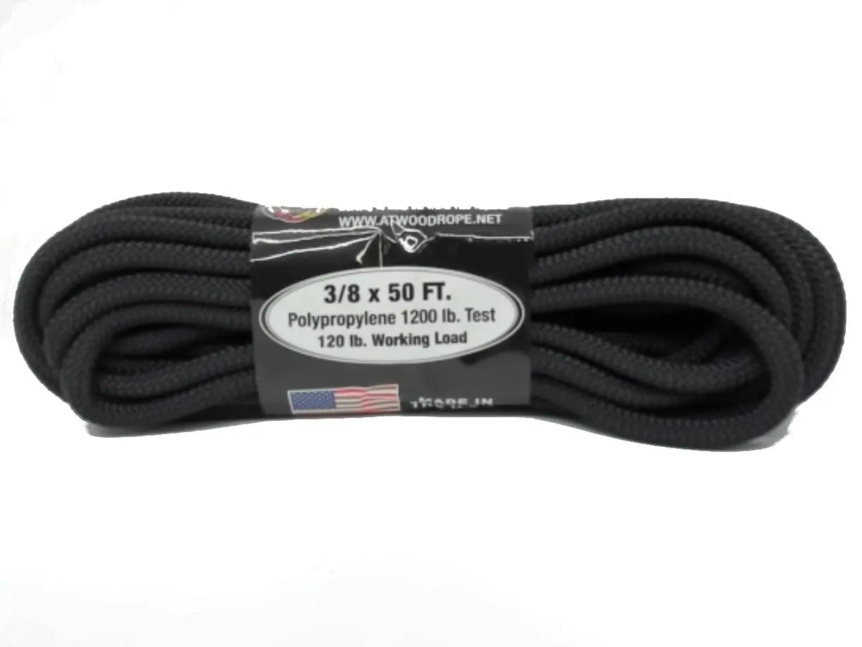 Rope 3/8"x50' Black 1200lb. KWDC