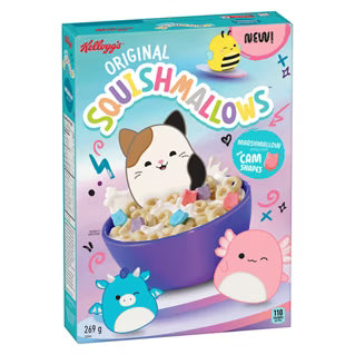 Original Squishmallows Cereal W/cam The Cat Shaped Marshmallows .