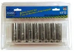 9 Pc 1/2" Deep Socket Set S.a.e. - Brantford Surplus