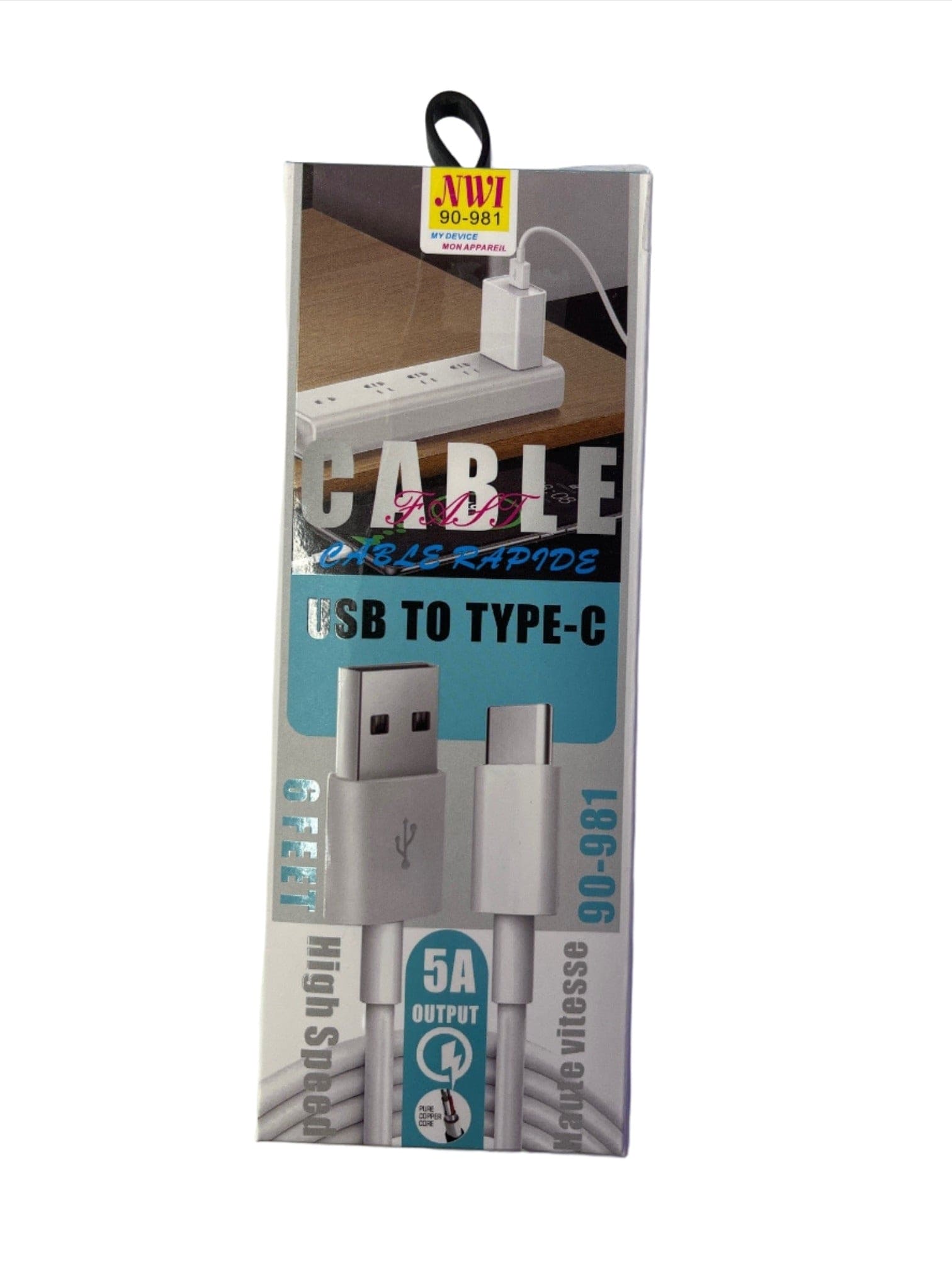 Cable - USB Type-C® 6ft White NWI - Brantford Surplus