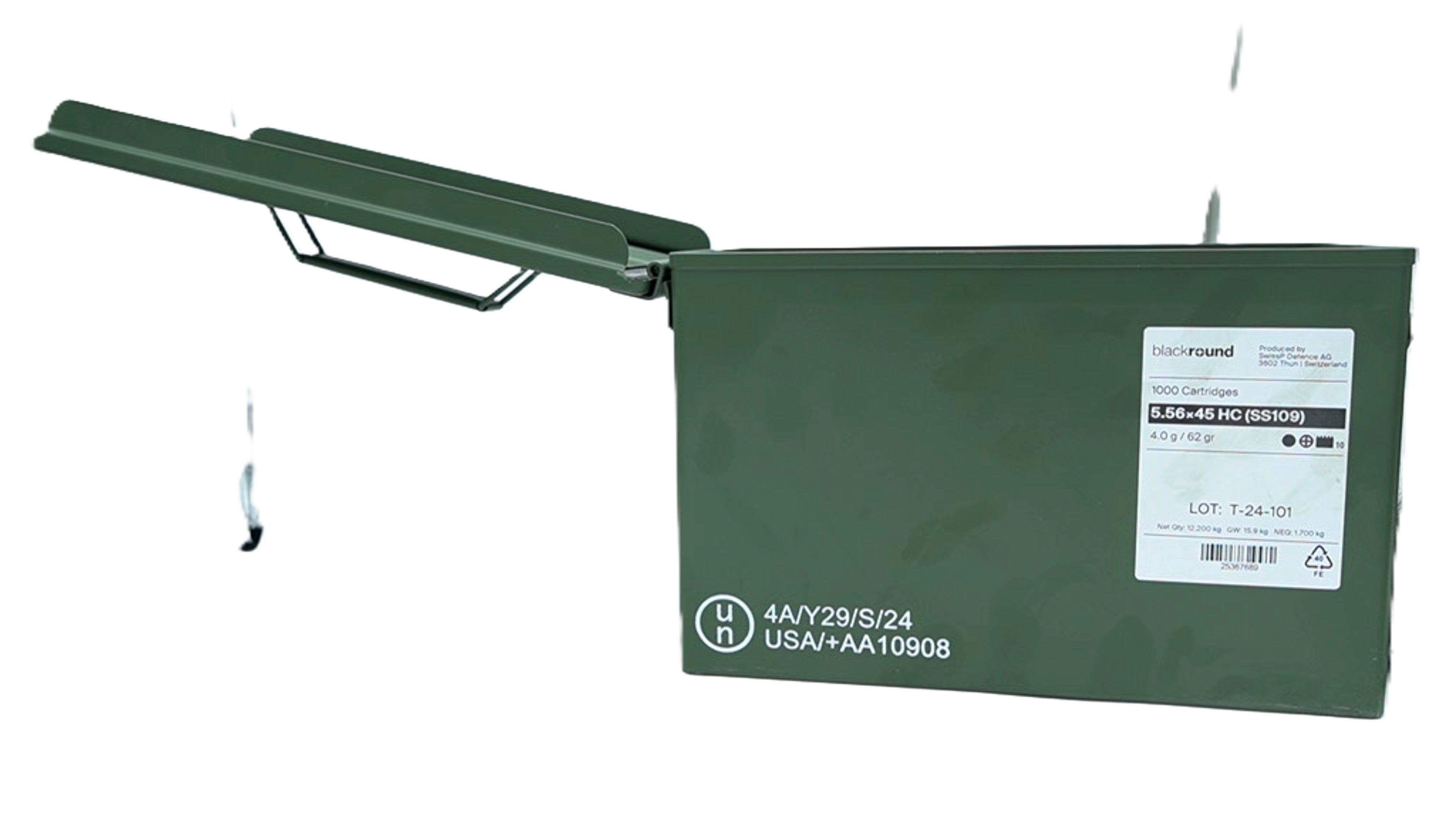Blackr Green Steel Ammo Can — alternate view