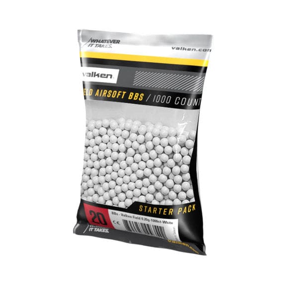 Ammo - .20g 1,000 Rd Airsoft BBs Valken Starter Pack - Brantford Surplus