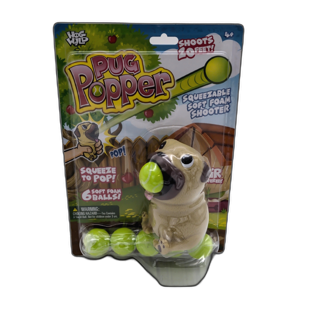 Hog Wild Pug Popper Toy with 6 Balls