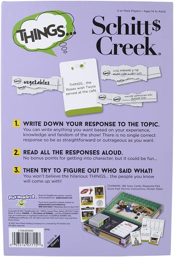 Schitts Creek Things Game — contents