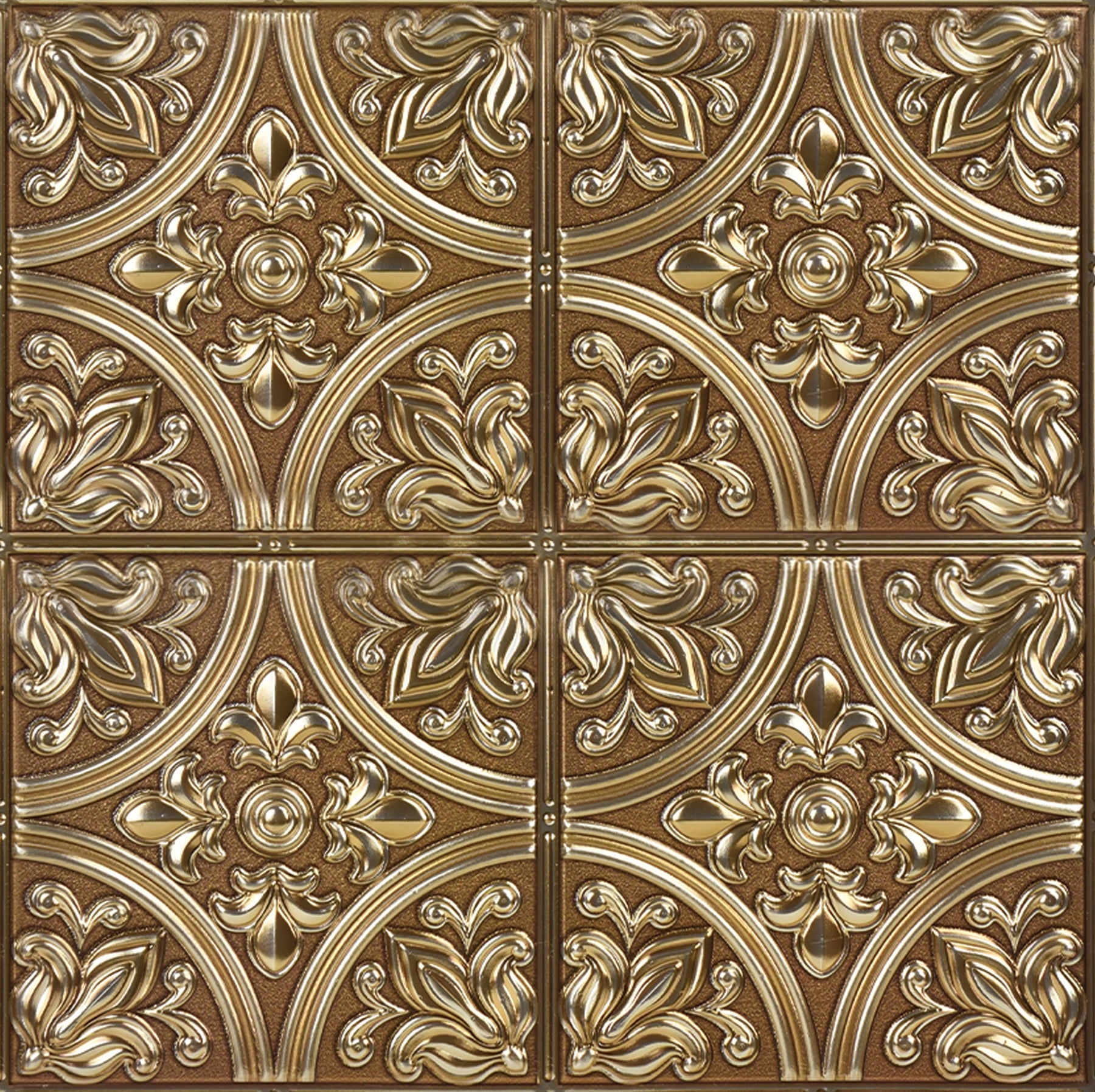 Peel & Stick Tin Tiles Chelsea Bronze 10" x 10" 4pk.