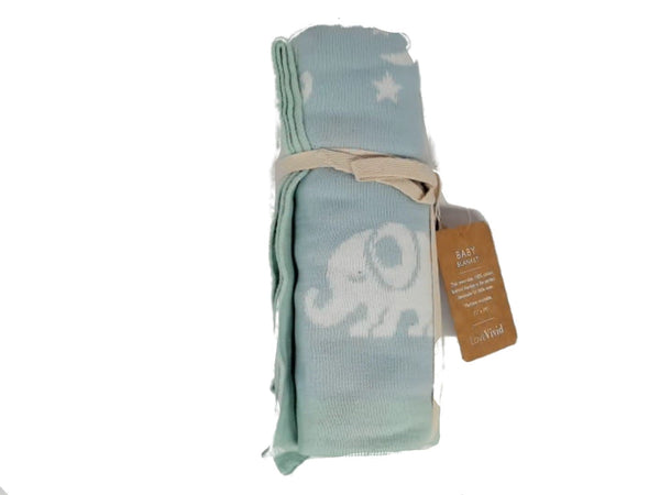 Baby Blanket Reversible Ellie Elephant 31"x39" Love Vivid