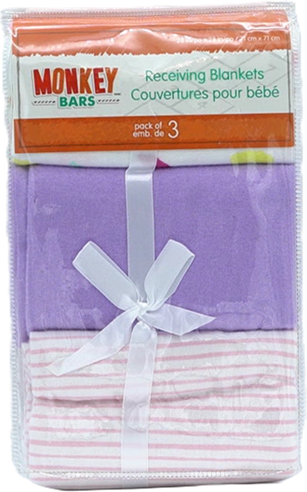 Purple Monkey Bars Receiving Blankets 3pk 28x28
