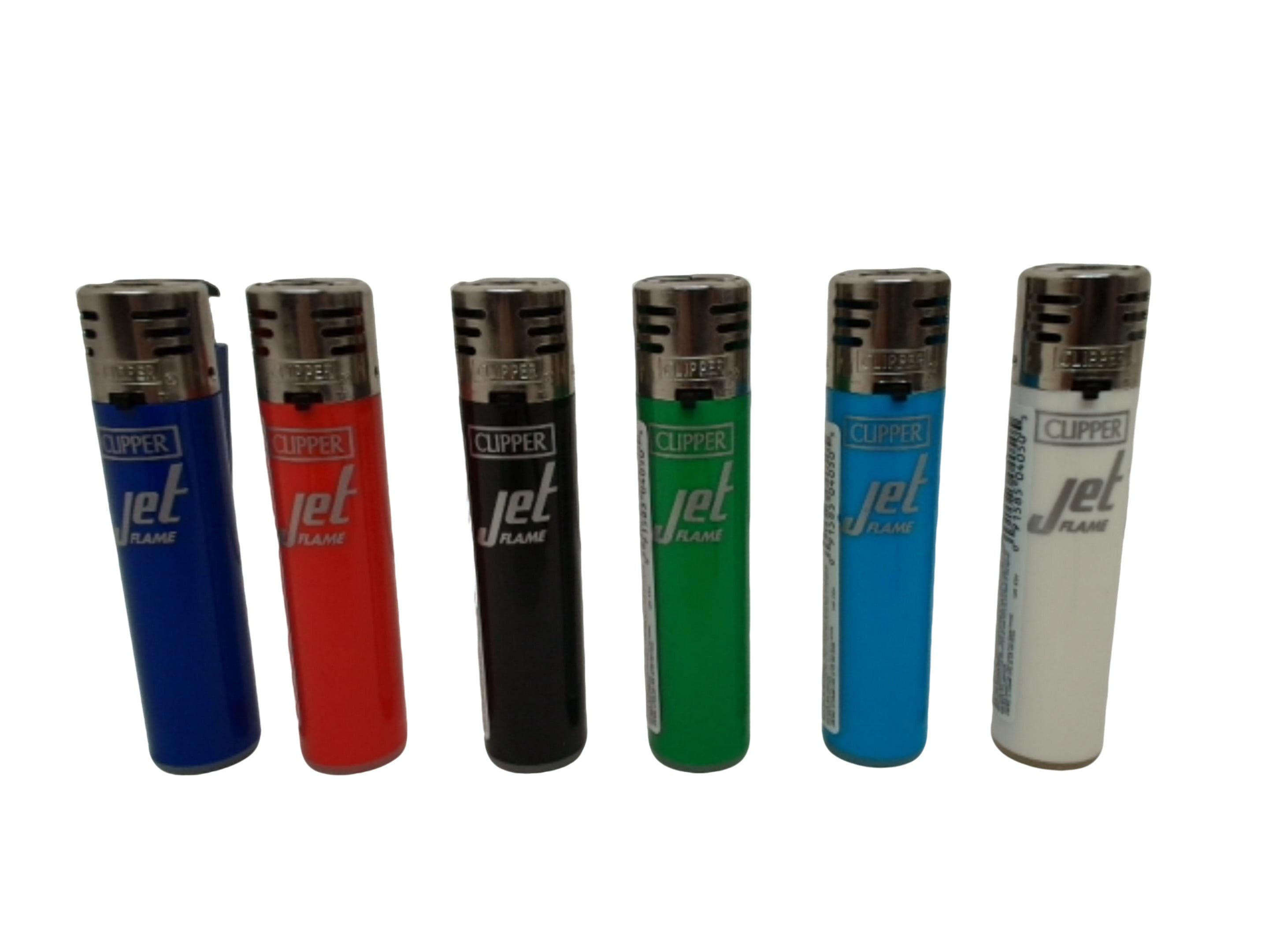 Jet Flame Lighter Refillable Assorted Colours Clipper - Brantford Surplus