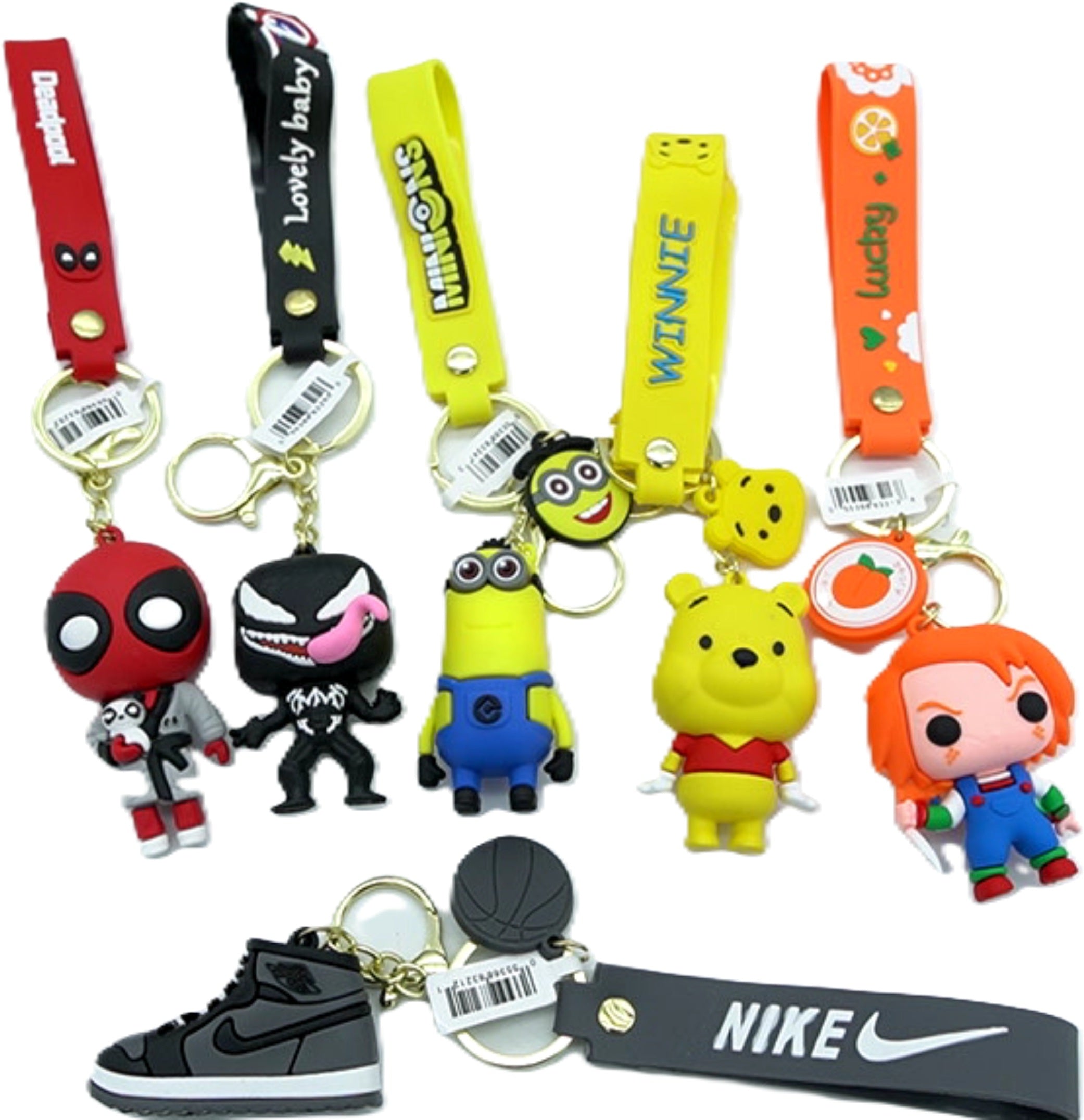 Assorted Novelty Keychains - Fun Decorative Key Chains