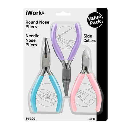 iWork 3-Piece Mini Pliers Set — Needle, Round, Side Cutter