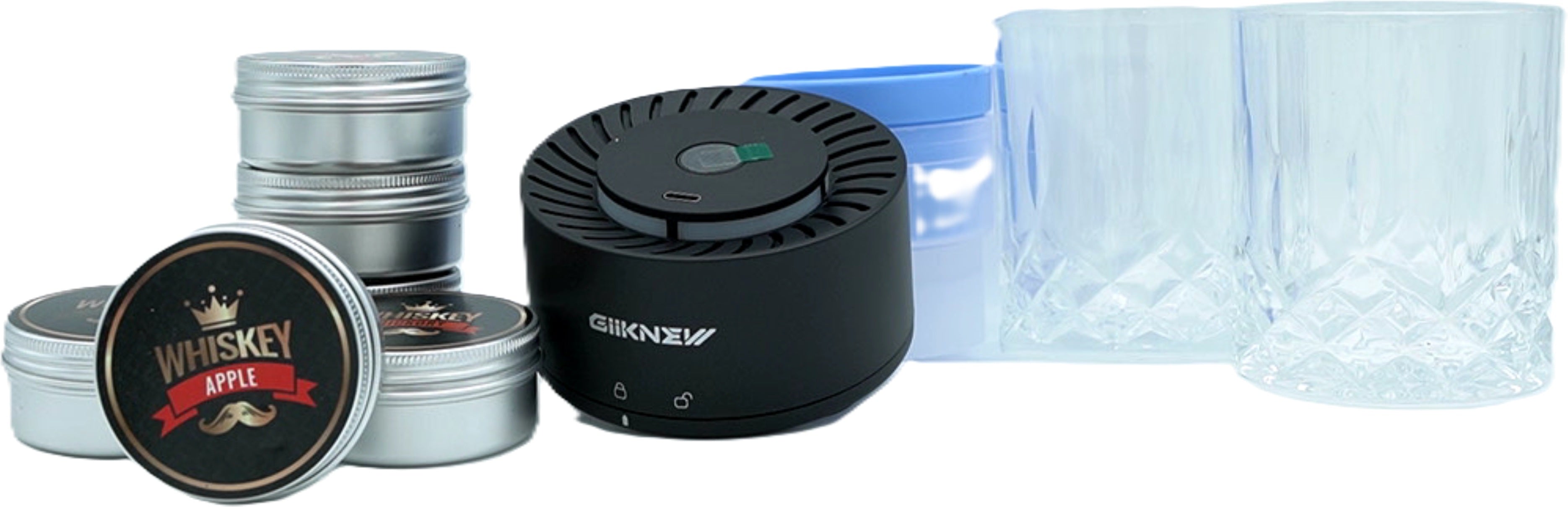 Electric Whiskey Smoker Set with Ice Molds & Glasses