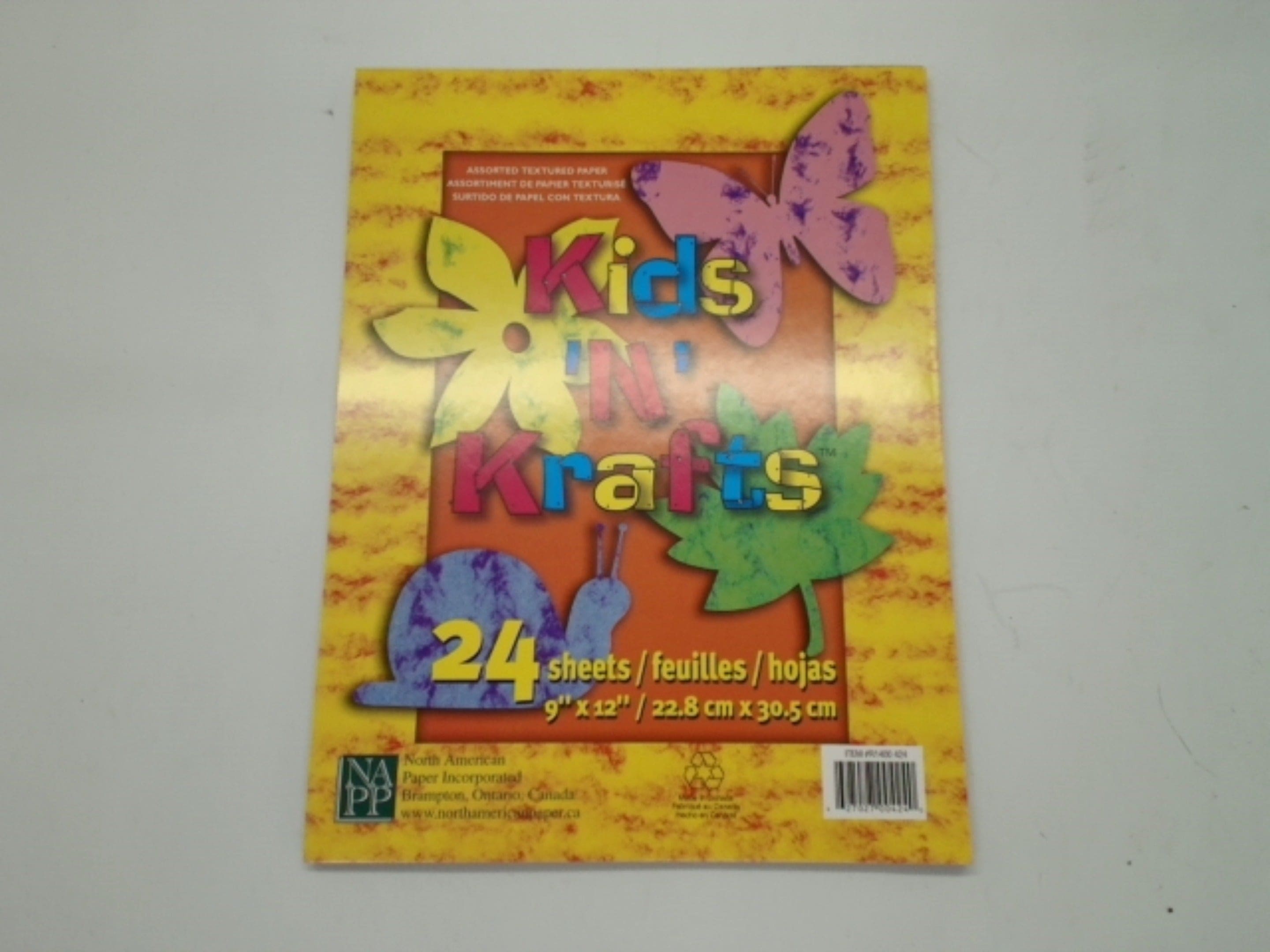 Assorted Textured Paper 9" X 12" 24 Sheets Kids 'n' Krafts - Brantford Surplus