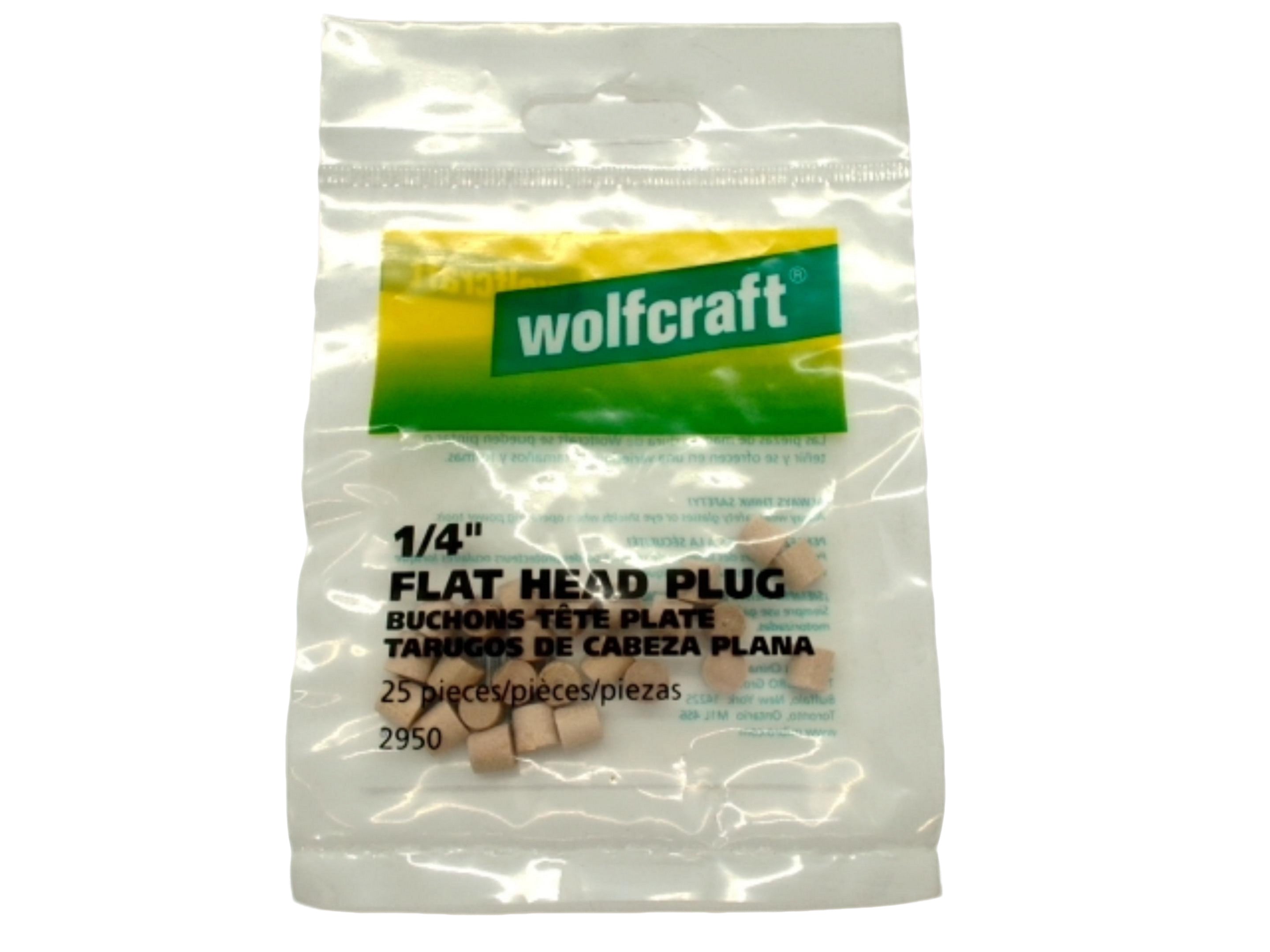 Wolfcraft 1/4" Flat Head Plug 25-Pack