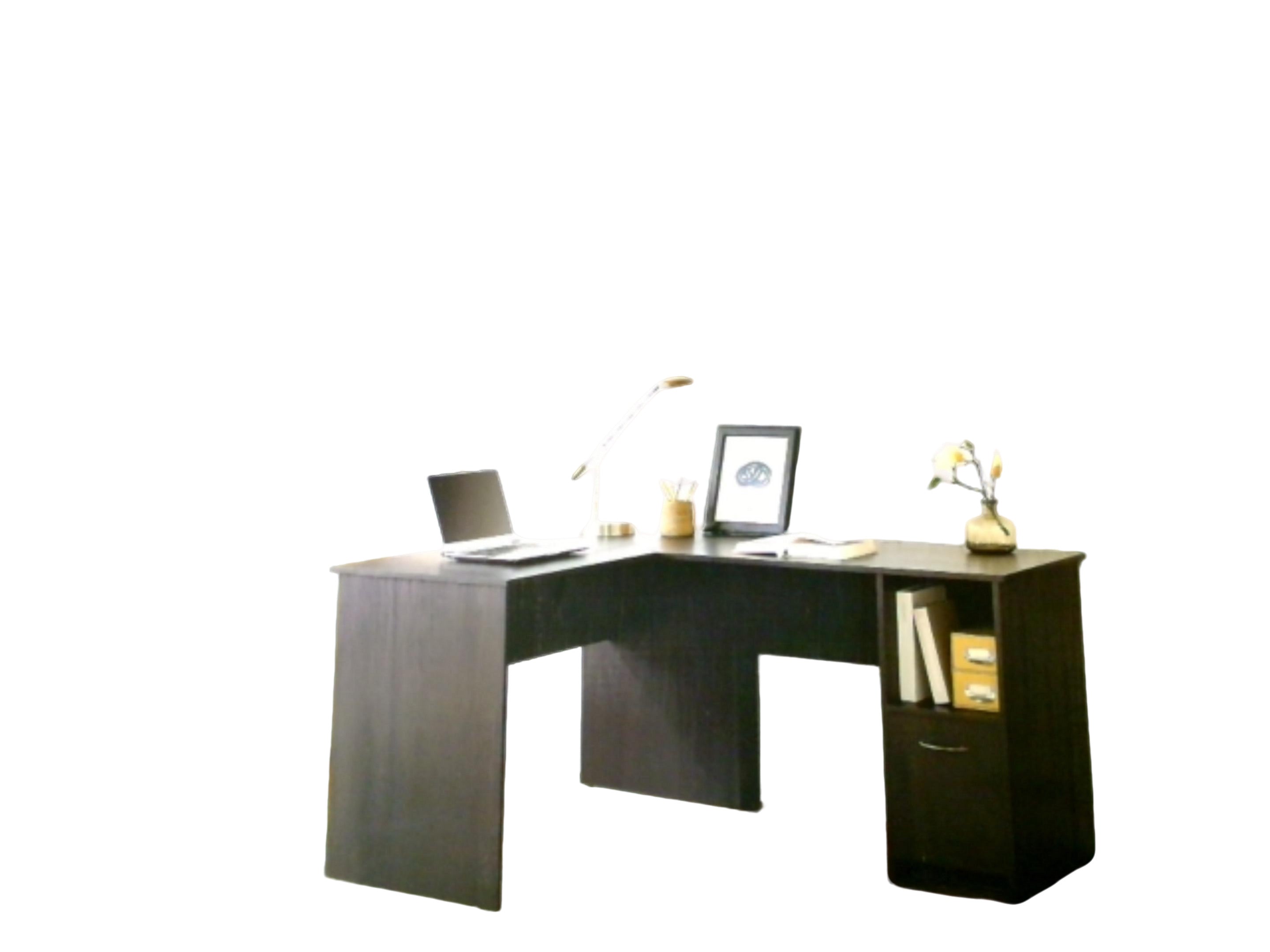 L-Shaped Desk Dark Oak - 56" Hometrends Desk