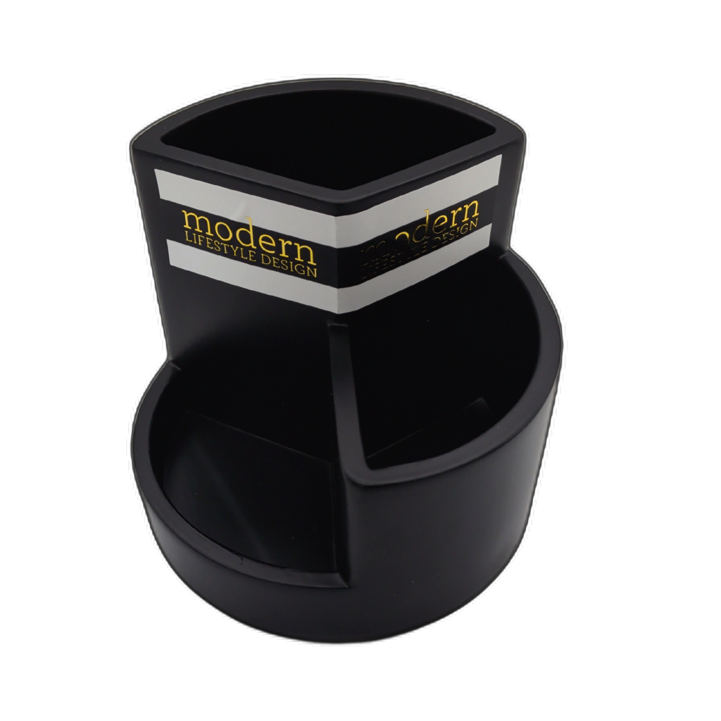3 Compartment Organizer Round Black Modern Lifestyle Design