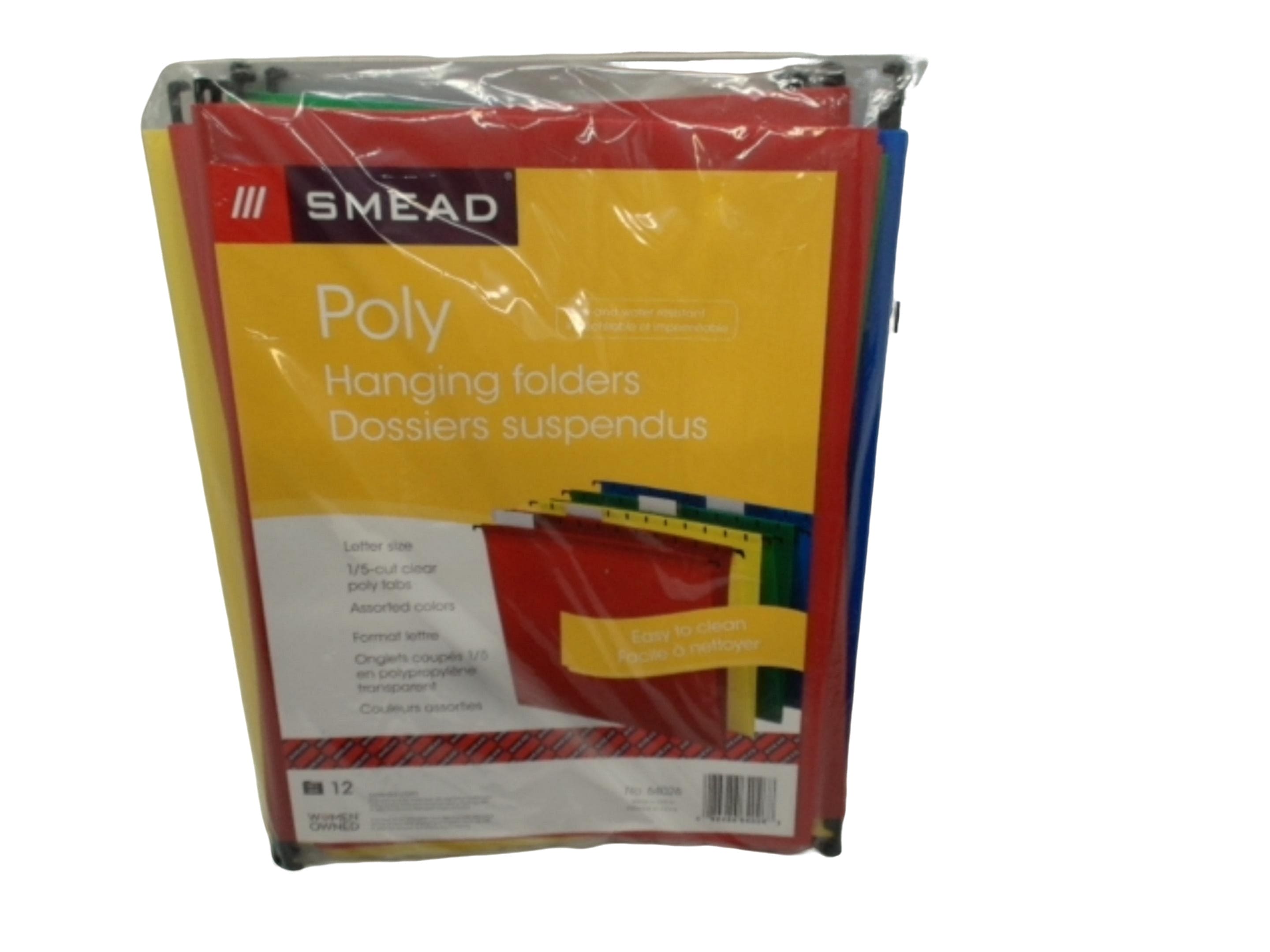 Poly Hanging Folders 12pk. Ass't Colours Smead - Brantford Surplus