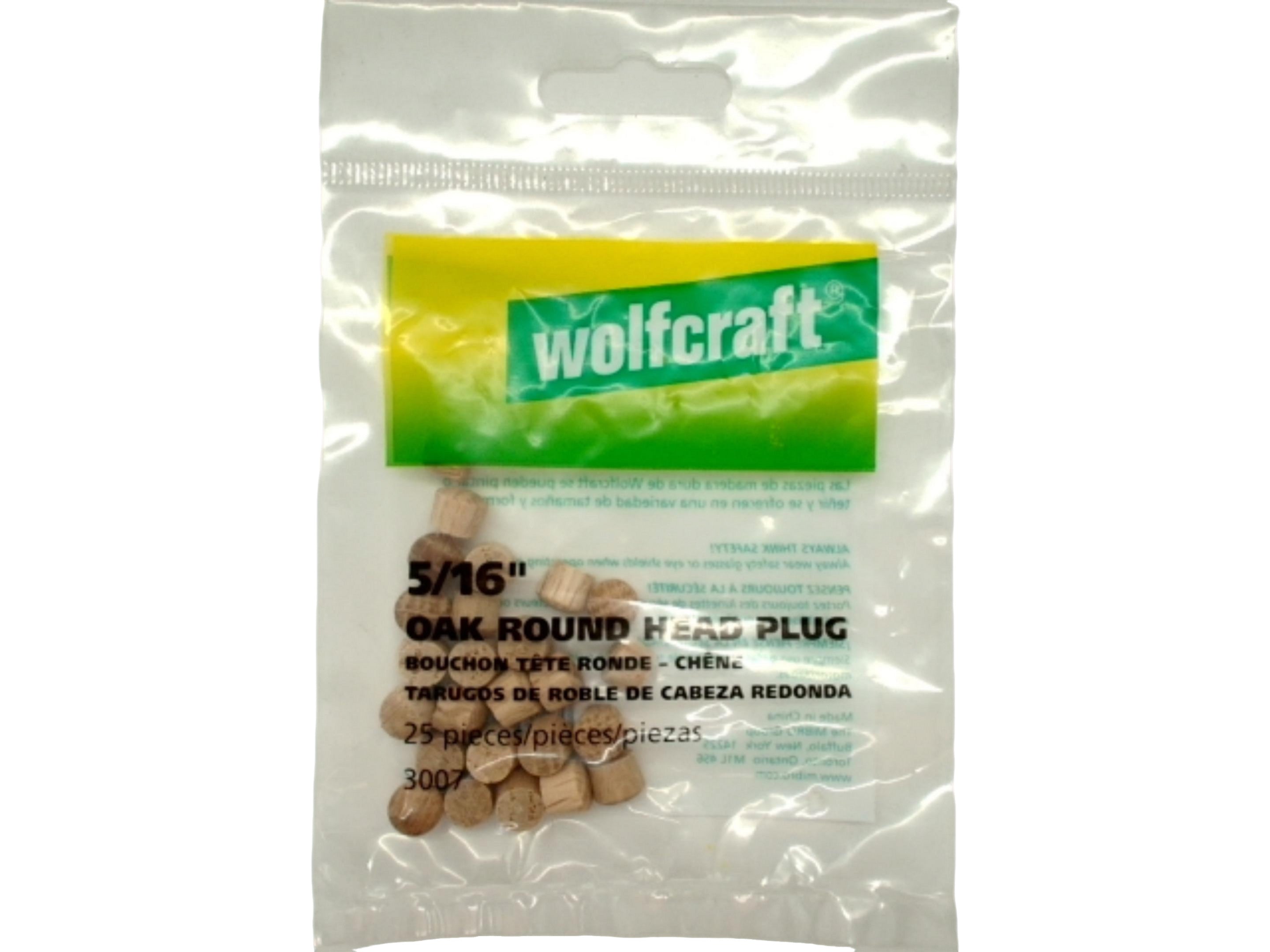 Wolfcraft Round Head Plug 5/16" 25pk Durable Fasteners